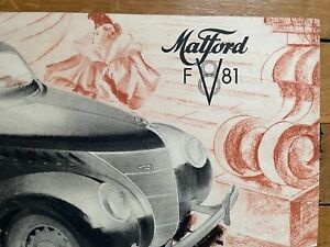 MATFORD V8 F81  (alliance de MATHIS et FORD) CATALOGUE