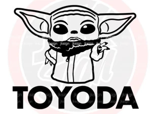 Baby Yoda Vinyl Decal Die-Cut for any TOYOTA Yota Window Laptop Bumper Toyoda - Picture 1 of 4