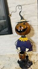 Halloween Figurine BENEDICT & LEOPOLD PUMPKINS Iron Head Bobs 27”