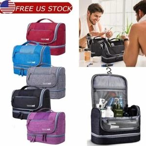 Waterproof Men Women Travel Toiletry Bag Bathroom Shower Bags with Hanging Hook - Picture 1 of 18
