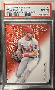 2022 Topps Pristine Paul DeJong Pristine rifrattore rosso #3/5 PSA 8 - Foto 1 di 1
