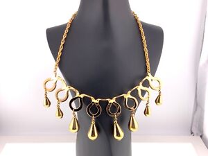 Vintage 1950s Signed Napier Runway Statement Couture Charm Necklace Mid Modern