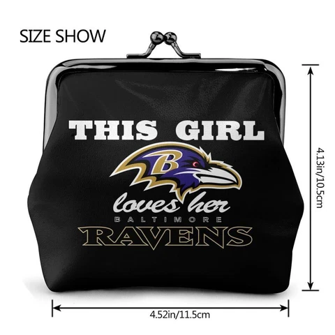 “This Girl Loves Her"Baltimore Ravens Leather Coin Purse Change Purse Wallet Cover