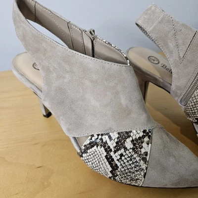 Bella Vita Val Slingback Tan Suede & Snakeskin Pumps Heels Womens 7M NEW  - Image 1 of 4