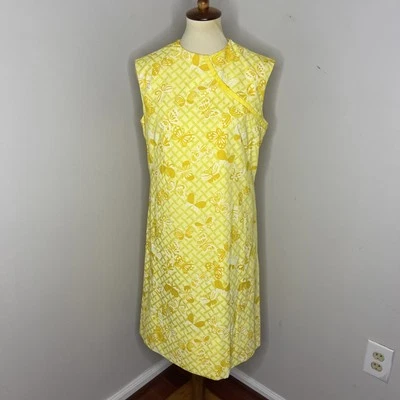 Vestido recto vintage Vanda amarillo sin mangas talla 14 Foto 1 de 4