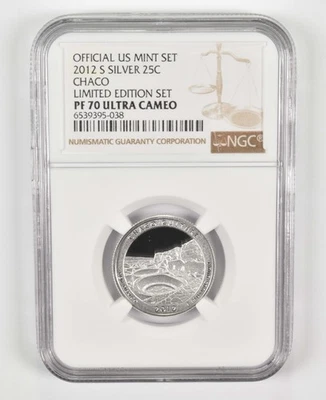 2012-S PF70 Chaco Silver Quarter US Mint Limited Edition Set NGC *5748 - Image 1 of 4