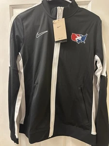 New Nike Full Zip USA Wrestling Jacket Women's M Black White Slim Medium $57 - Picture 1 of 3