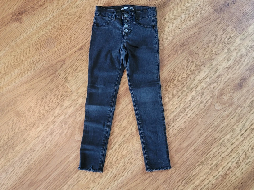 Leggings Rockstar antiguos azul marino negros cintura ajustable niñas talla 7 Foto 1 de 3