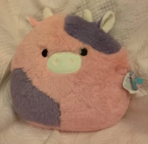 Squishmallows FuzzAMallows 12 inch Patty the Pink And Purple Cow NWT - Picture 1 of 7