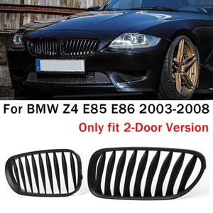 For BMW Z4 E85 E86 2003-2008 2-Door 2Pcs Matte Black Front Bumper Kidney Grilles - Picture 1 of 6