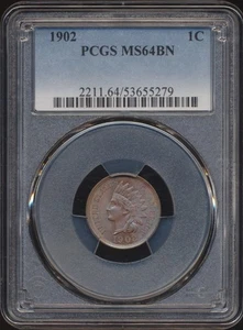 1902 Indian Head Cent PCGS MS 64 BN **TONING** - Bild 1 von 2