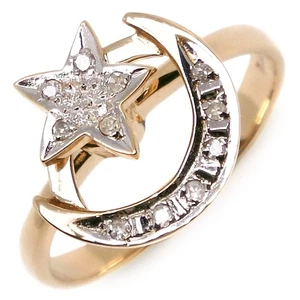 Mond & Stern Ring K14 Gelbgold/Diamant #6,6 (US-Größe) Stern 2,5 g Damen - Bild 1 von 7