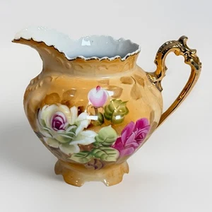 Vintage Lefton China NE3114 Hand Painted Floral with Gold Trim Pitcher 48 oz - Picture 1 of 16