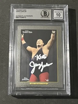 JERRY LAWLER 2007 TOPPS TURKEY RED CHROME SIGNED AUTOGRAPHED CARD BAS GEM MT 10 - Image 1 of 2