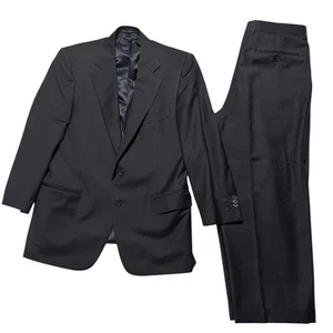 Ermengildo Zegna Trofeo 2 Piece Suit 52EU 42US 32x25 Black Wool Rayon - Picture 1 of 16
