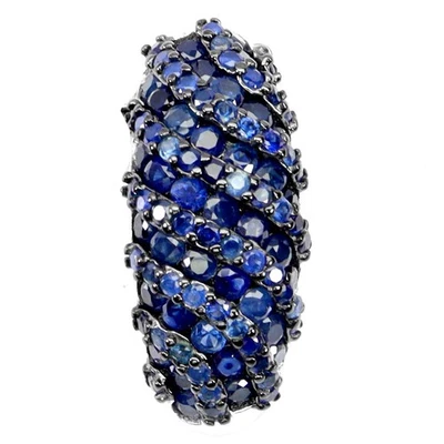 Colgante de plata de ley 925 zafiro azul redondo corte diamante piedras preciosas joyería Foto 1 de 4