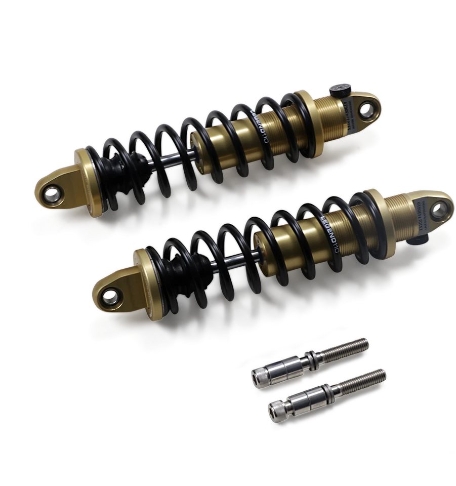 Amortiguadores de bobina ajustables Legend REVO-A - dorado - STD. - 13" - Harley Dyna 1991-17 Foto 1 de 1