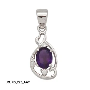 925 Sterling Silver Amethyst, Garnet, Topaz Gemstone Charm Pendant Jewelry - Picture 1 of 6