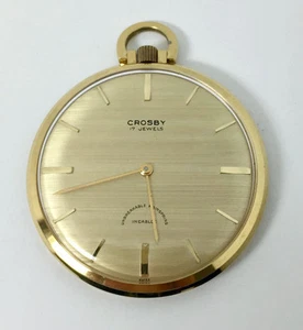 Vintage CROSBY Mens 17J Winding Open Face Pocket watch * EXLNT Condition! - Picture 1 of 6