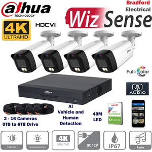 DAHUA 4K CCTV SICHERHEITSSYSTEM 8MP AUDIO MIKROFON KAMERA COLORVU NACHTSICHT AUSSENBEREICH - Bild 1 von 9
