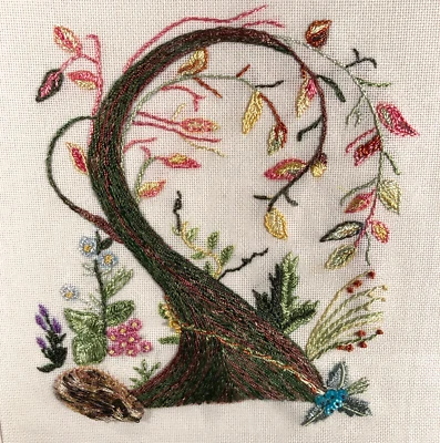 Finished Embroidery Framed Needlework Brazilian Dimensional Crewel Fiber Art - Image 1 of 4