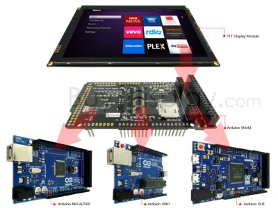 7" Zoll 1024x600 TFT kapazitiver Touchscreen Shield für Arduino Due, Mega2560, Uno - Bild 1 von 4