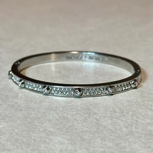 Michael Kors Silver Tone Astor Hinge Pave Bracelet MKJ3268 - Picture 1 of 1