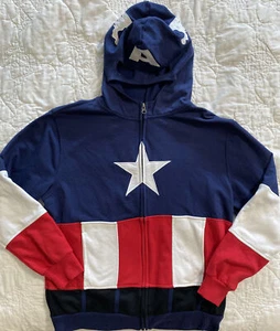 Marvel Captain America Hoodie Mask Costume Hood has Eye Slots, Youth XL - Picture 1 of 4