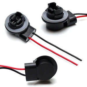 3156 2-Tab Socket w/ Pre-Wire Harness For Repair, Replacement, Install LED Bulbs - Picture 1 of 7