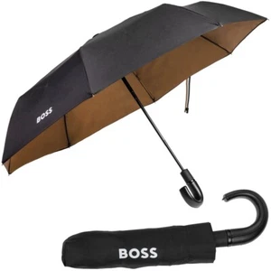 HUGO BOSS Paraguas Hombre Mango Gancho Paraguas Automático Paraguas Negro - Imagen 1 de 10