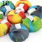 Sale 8BallsX50gr Colorful Rainbow Scarf Sweater Cashmere Wool Rugs Knit Yarn 10