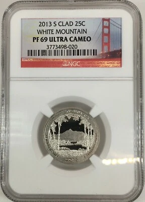2013 S Clad 25 cent White Mountain NGC PROOF 69 Ultra Cameo VP17 - Image 1 of 4