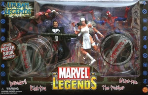Marvel Urban Legends DAREDEVIL PUNISHER SPIDERMAN ELEKTRA Box Toy Biz - Picture 1 of 1