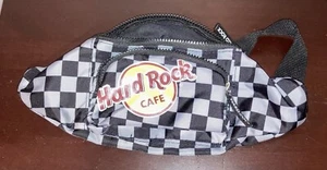 Hard Rock Cafe Karierte Bauchtasche Hüfttasche Gürteltasche Logo Schwarz & Grau Nylon - Bild 1 von 2