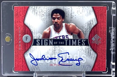 ( /25 ) Julius Erving 2006-07 SP Authentic Sign Of The Times Legend On Card Auto - Image 1 of 2