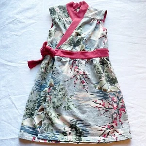 Girls Tea Collection ATO Wrap Dress Size 6 Floral Watercolor Print Cotton Blend - Picture 1 of 7