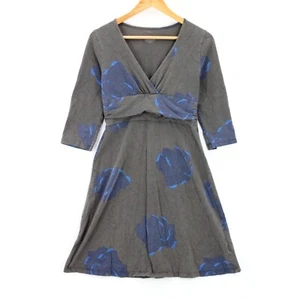 Patagonia Dress Women's Casual Gray Floral Pattern 3/4 Sleeve Wrap Style Size M - Picture 1 of 7