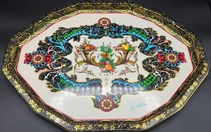 Daher Decorated Ware Metal Tray by Pritchard Fruit Floral Vtg Made in England - Picture 1 of 4