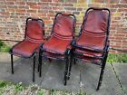 6X Vintage Charlotte Perriand Les Arcs Style Dining Chairs Industrial Restaurant