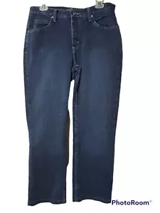 Lee Slender Secret Blue Jeans W Sz 14 Short Low Waist Stretch Bootcut - Picture 1 of 6