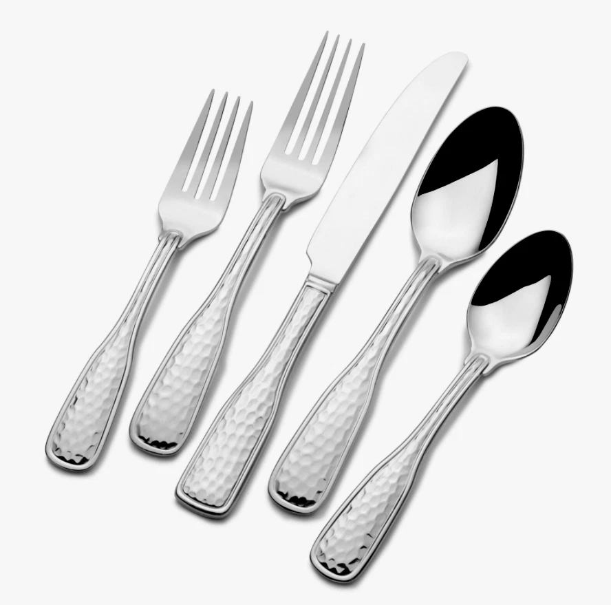 St. James Hammered 45pc Hi Quality 18/10 Stainless Steel Flatware For 12 G100270