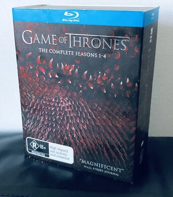 Game Of Thrones Season 1 2 3 & 4 Blu Ray 19-Discs Box-Set Rated R18+ Region B AU - Image 1 of 2