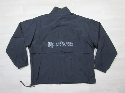 Chaqueta cortavientos Reebok vintage para hombre grande negra cremallera completa RARA años 80/90 Foto 1 de 4