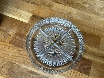 Schale Chip Dip Schüssel mit Aufteilung 4 Fächer aus Glas Süssigkeiten Naschen - Bild 1 von 4