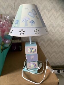 Children’s Nursery Lamp Butterflies Ladybugs Flowers  And Snails. Pastels
