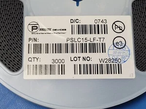 (25pcs) PSLC15C-LF-T7 1 Ch 31.8 Vcl 16.6 Vbr 3 pF BIdirectional TVS Array SOT143 - Picture 1 of 6
