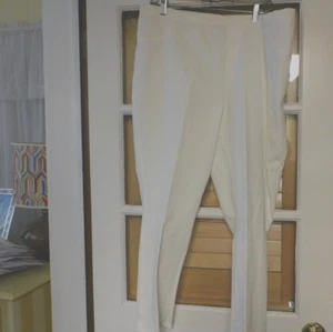 QVC ISAAC MIZRAHI WHITE PANTS FULL OR ANKLE 22W ELASTIC BACK WAIST  NEW - Picture 1 of 3