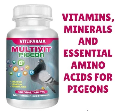 VITOFARMA VITAMINS, MINERALS FOR PIGEON, BIRDS MULTIVITAMIN 100 TAB Ex.12/27