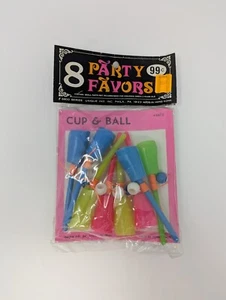 Vintage Party Gastgeschenke Tasse & Ball NEU im Paket 8 im Set einzigartig Industries Neon - Bild 1 von 7