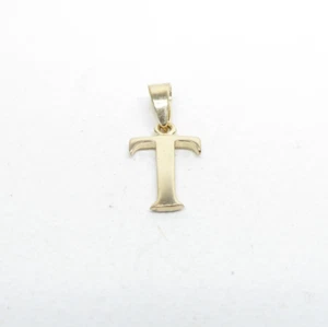 9ct Gold Letter Initial T Pendant Yellow Gold with gift box - Picture 1 of 5